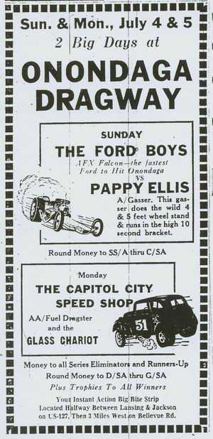 Onondaga Dragway - Ad From Ron